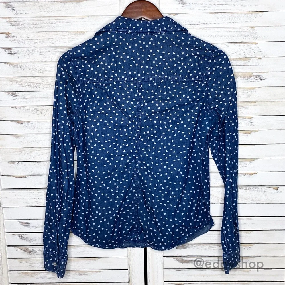 LC Lauren Conrad | Chambray Button Down Hearts - Picture 3 of 6